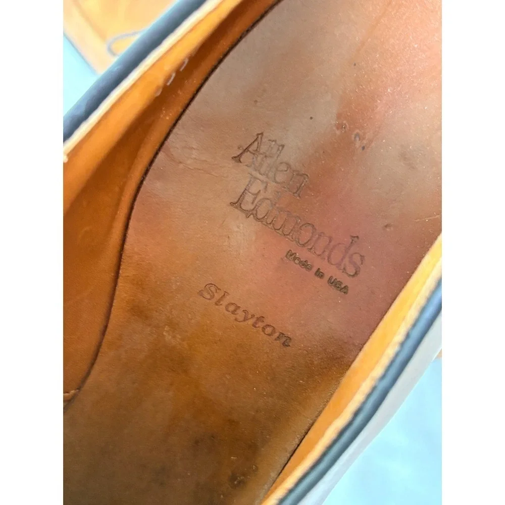 Allen Edmonds Slayton Derby Shoes 10.5 D Tan Good Split Toe Leather USA 9324